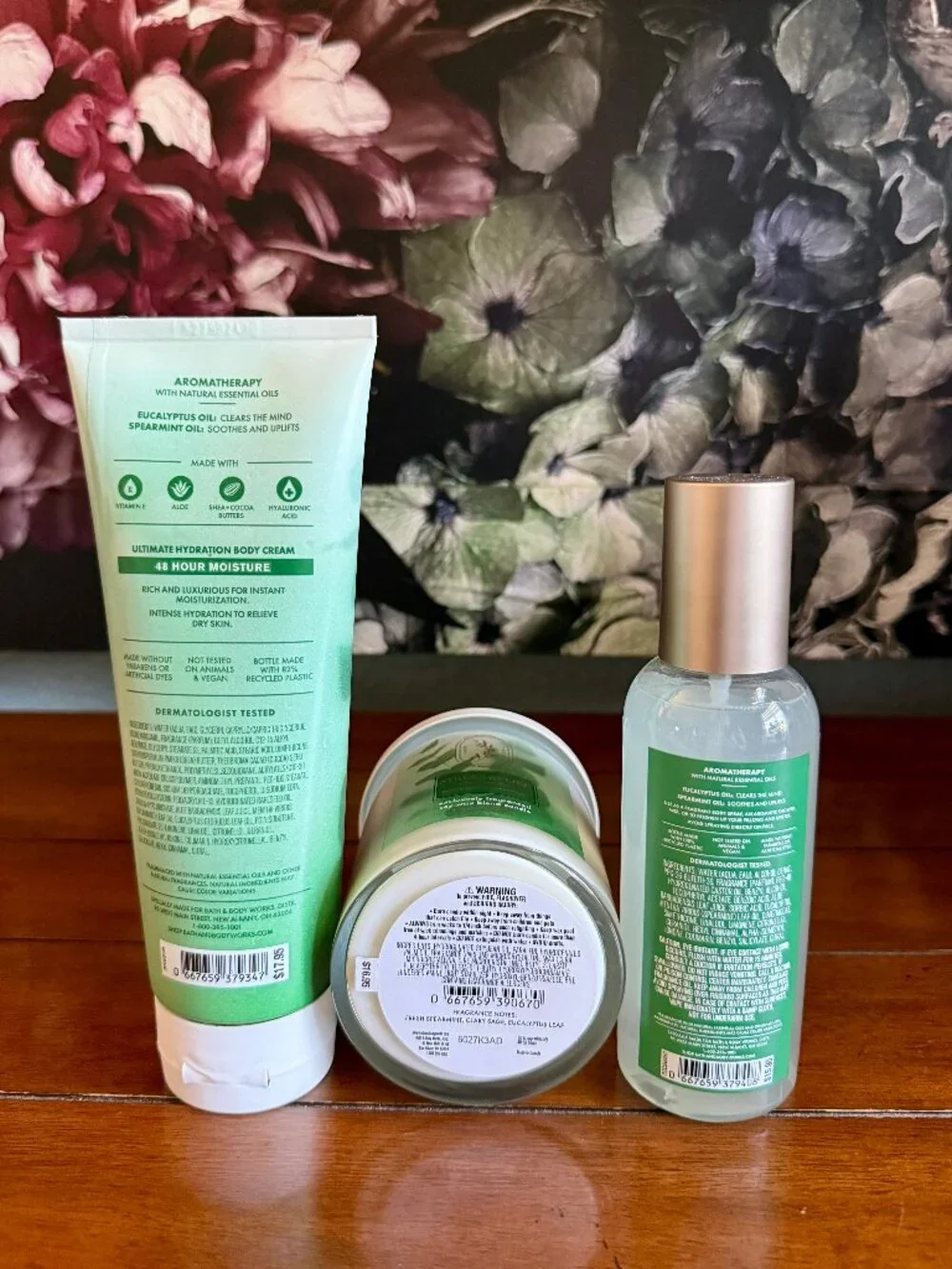 NEW 3-Pc EUCALYPTUS SPEARMINT Bundle Bath & Body Works